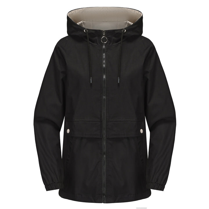 Damen nan leichter wasserabweisender Kapuzenparka mit Tunnelzug, Ringzipper und verdeckter Druckknopfleiste Echo Archiv