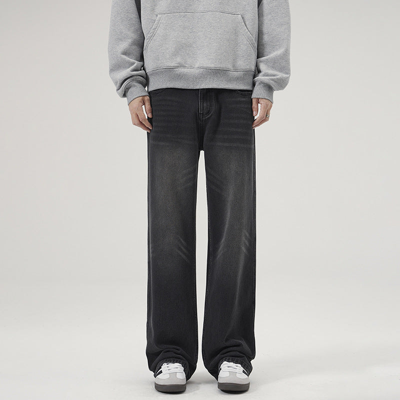 Herren Ultraweite Vintage-Denim-Palazzohose mit verlängerter Saumkante und Five‑Pocket-Details Echo Archiv
