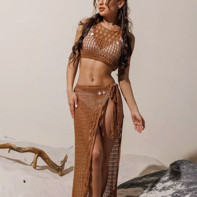 Damen Häkel-Bikini-Set mit hochgeschnittenem Rock Echo Archiv