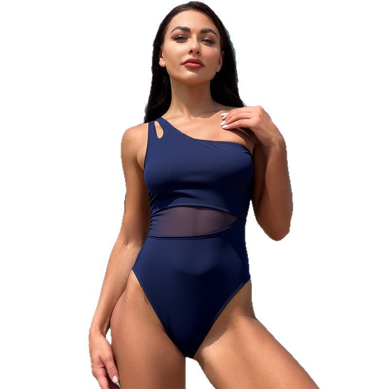 Damen Einseitiger Badeanzug mit innovativem Cut-Out und transparenten Einsätzen Echo Archiv