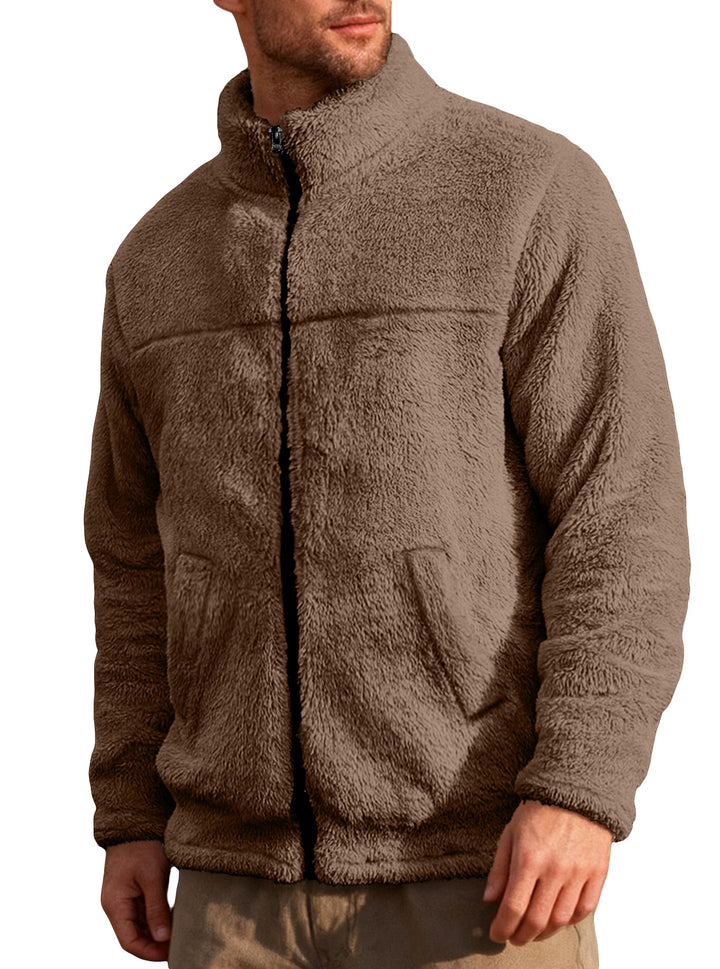 Herren Fleecejacke mit hohem Kragen und weichem Innenfutter Echoarchiv
