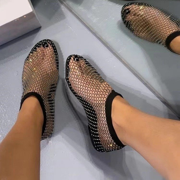 Damen Mesh-Booties mit Strassbesetztem NetzgewEcho Archive und elastischem Schaft Echo Archiv