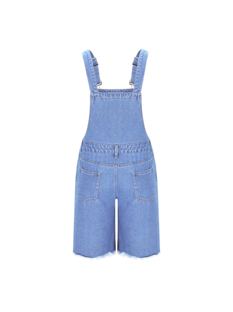 Herren Lässige Denim-Latzhose im distressed Look Echoarchiv