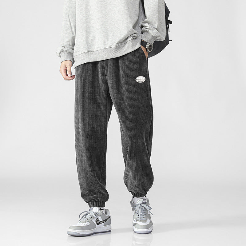 Herren Weiche Cord-Jogginghose im Relaxed-Fit mit elastischem Bund und Bündchen Echo Archiv