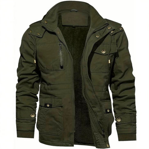 Herren Thermo-Feldjacke mit Teddyfutter, Kapuze und Mehrfachtaschen Echoarchiv