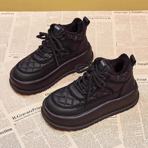 Damen Modische Plateau Sneakers mit Steppdesign Echo Archiv