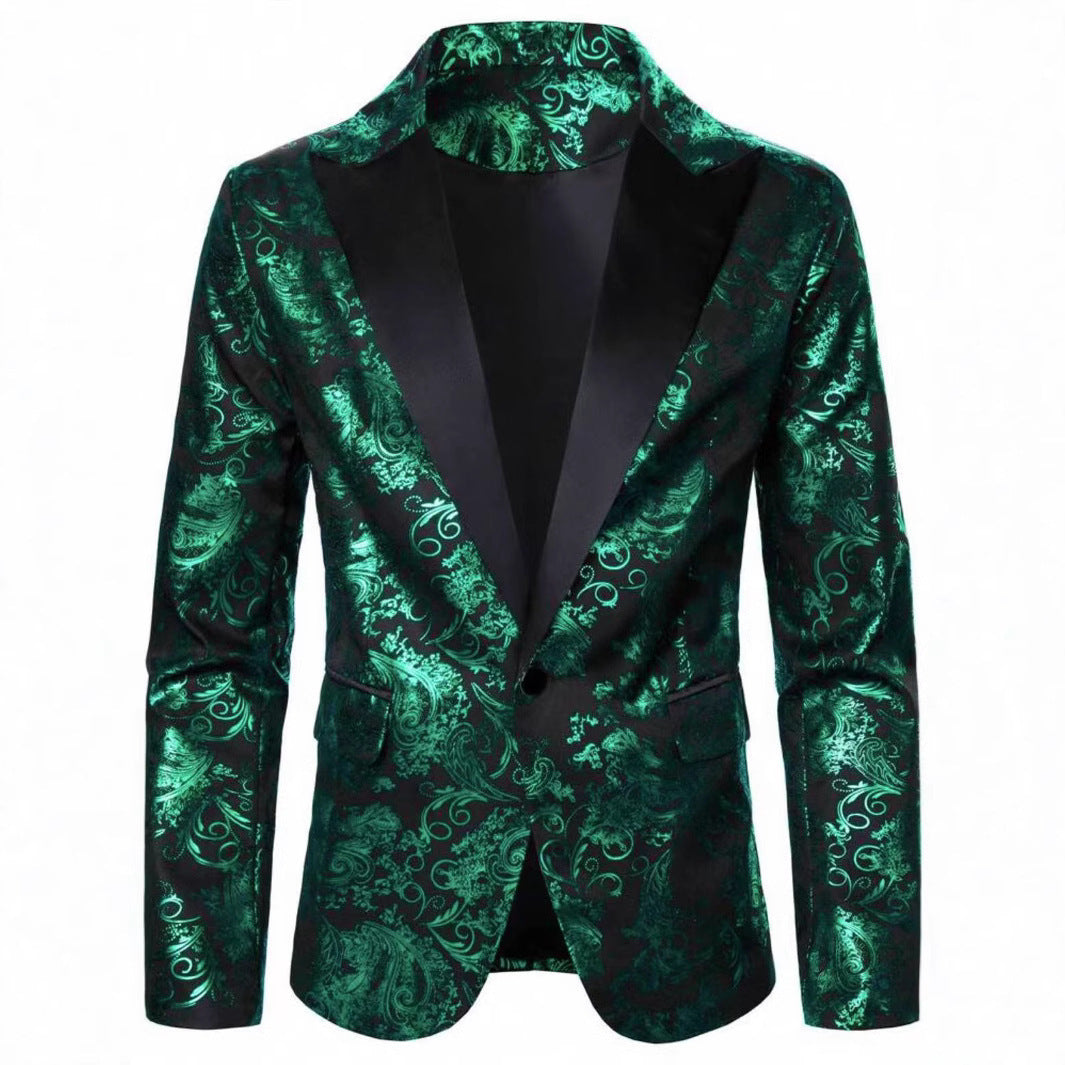 Herren eleganter Smokingsakko mit floralem Muster Echoarchiv