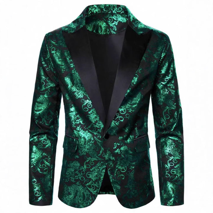 Herren eleganter Smokingsakko mit floralem Muster Echoarchiv