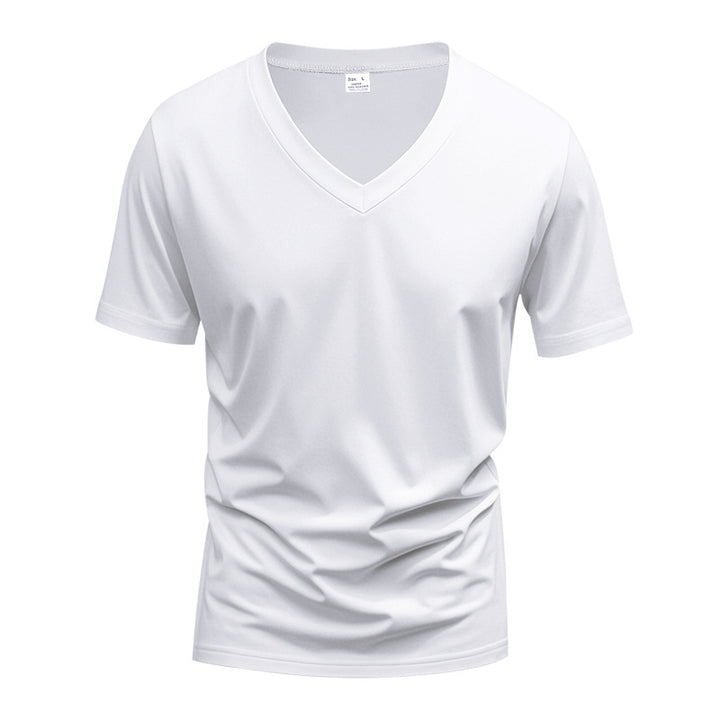 Herren V-Ausschnitt T-Shirt aus atmungsaktivem Funktionsmaterial Echoarchiv 1754373690