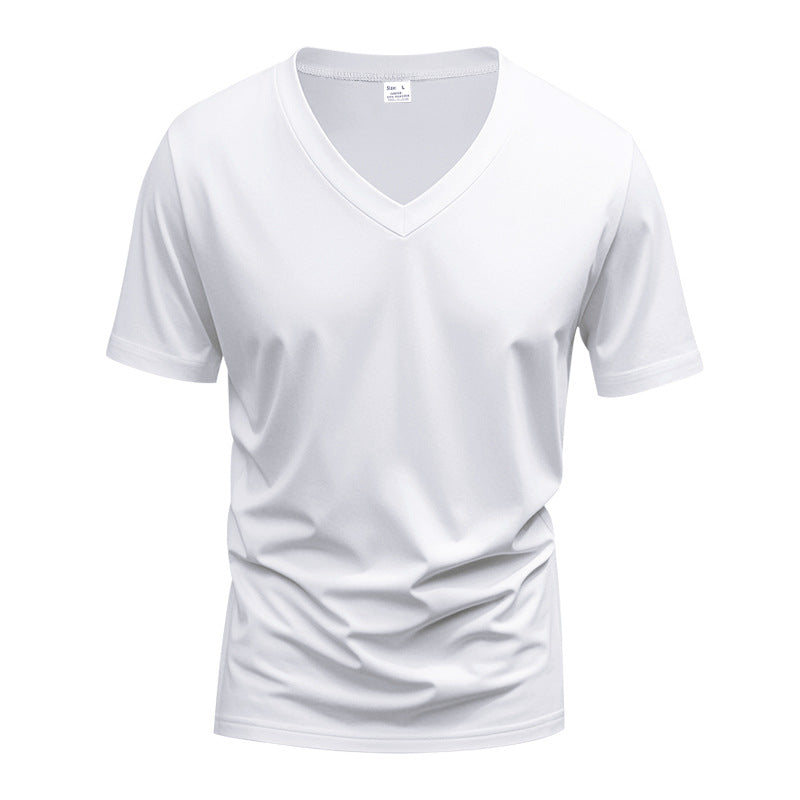 Herren V-Ausschnitt T-Shirt aus atmungsaktivem Baumwollmix mit modernem Schnitt Echoarchiv
