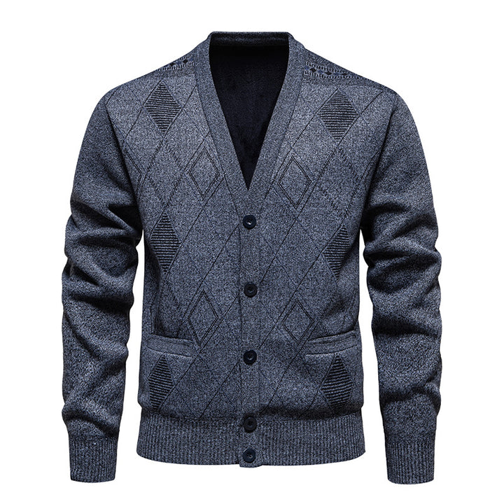 Herren stilvolle Strickjacke mit Rautenmuster Echoarchiv