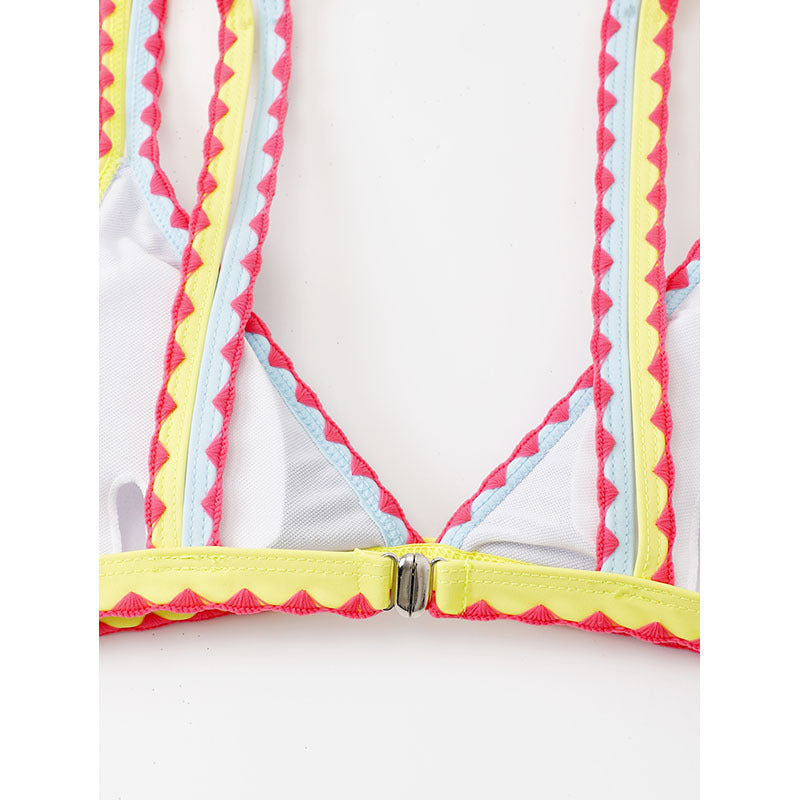 Damen Triangel-Bikini mit buntem Spitzenband Echo Archiv