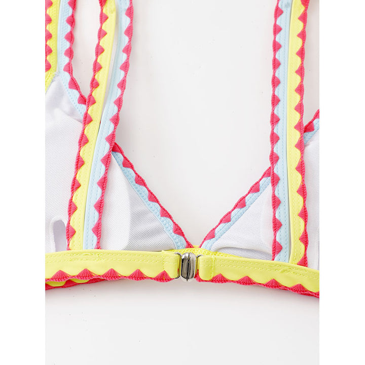 Damen Triangel-Bikini mit buntem Spitzenband Echo Archiv