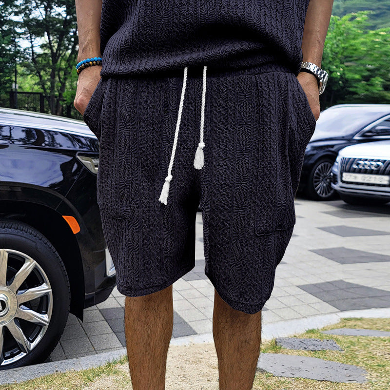 Herren lässige Cargo-Shorts mit elastischem Bund und praktischen Taschen Echoarchiv