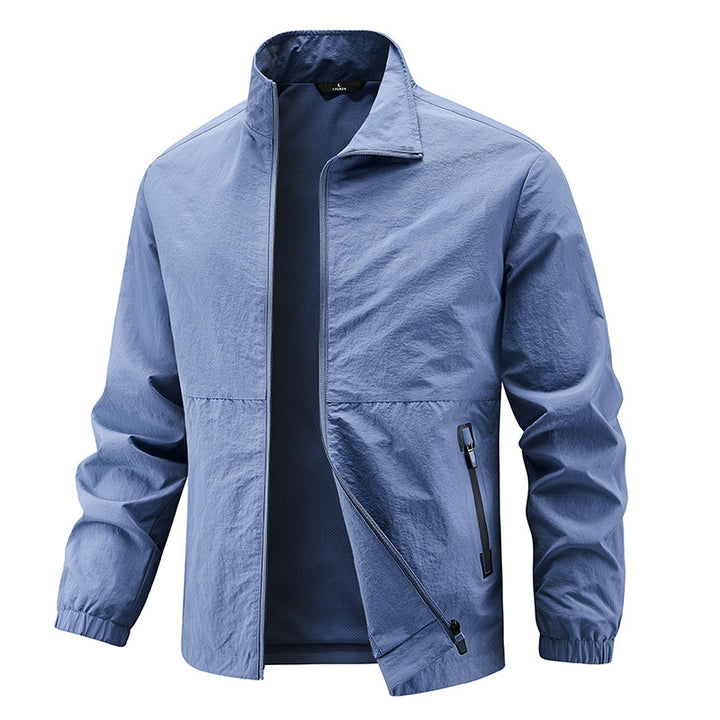 Herren Leichte technische Übergangsjacke mit Stehkragen atmungsaktivem Mesh-Futter und wasserabweisenden Reißverschlusstaschen Echo Archiv
