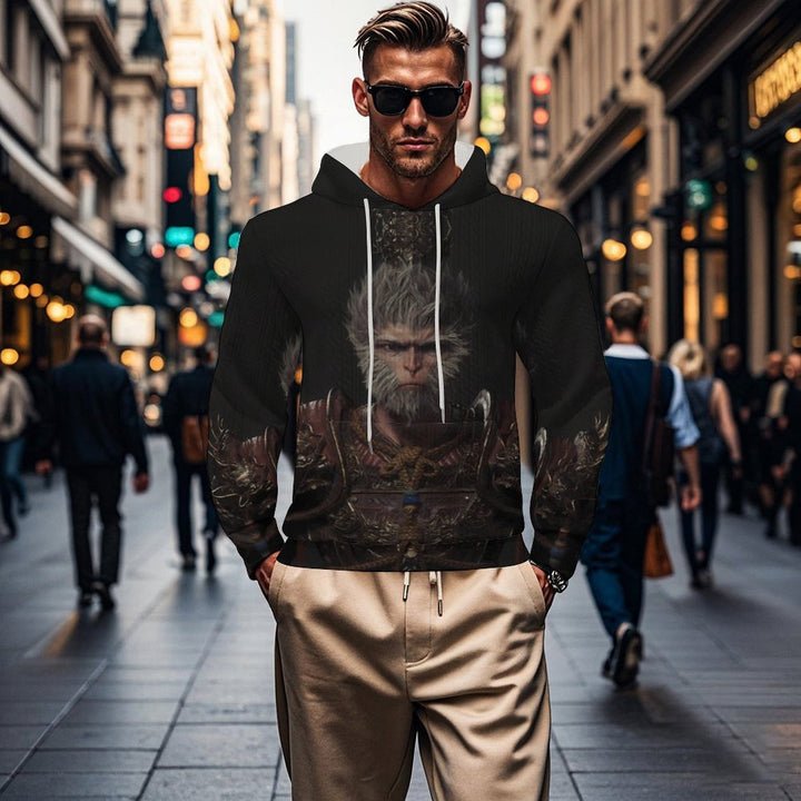 Herren Kapuzenpullover mit auffälligem Tiermotiv und praktischem Design Echoarchiv