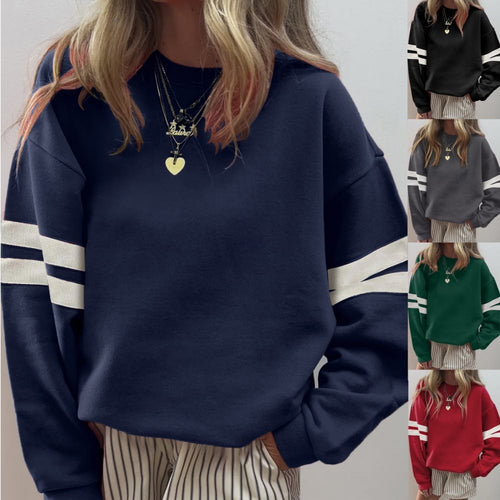 Damen Weit geschnittenes Sweatshirt mit Kontraststreifen an den Ärmeln Echo Archiv