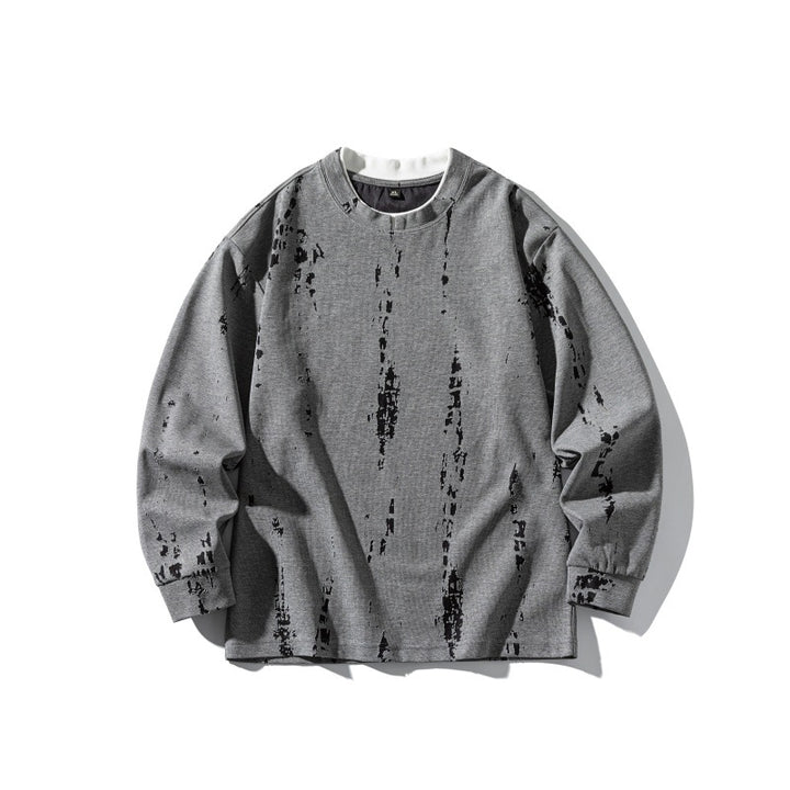 Unisex Oversize-Langarmshirt mit Batik- und Destroyed-Effekt Echoarchiv