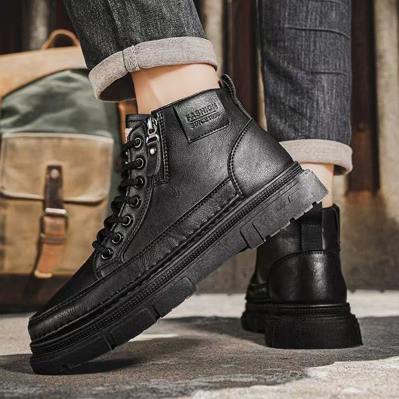 Herren Chunky-Boots mit Reißverschluss, gepolstertem Schaft und profilierter Sohle Echoarhiv