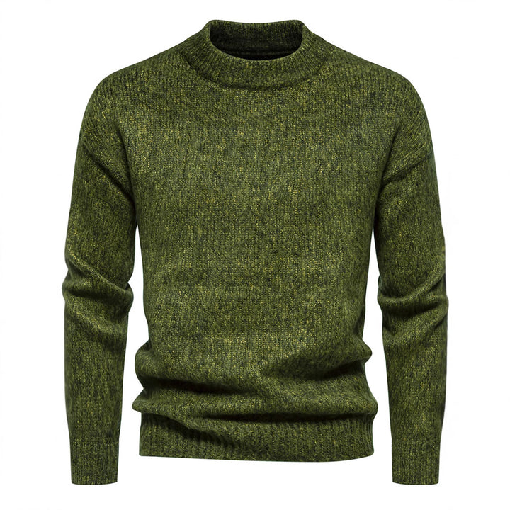 Herren Strickpullover mit hohem Kragen und strukturierter Oberfläche Echoarchiv