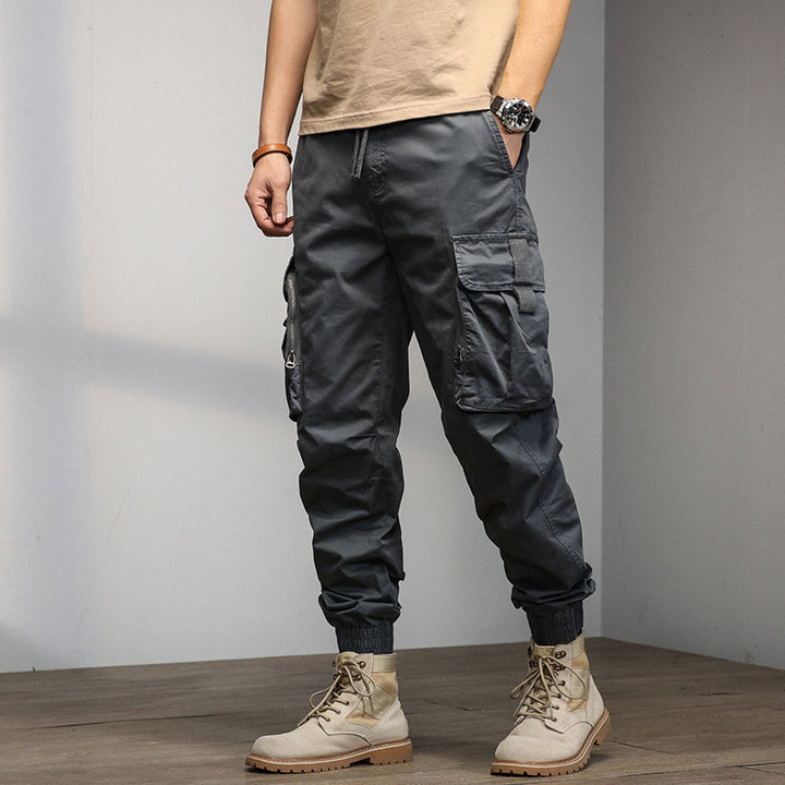 Herren leichte Cargo-Hose mit elastischem Bund und multifunktionalen Taschen Echoarchiv