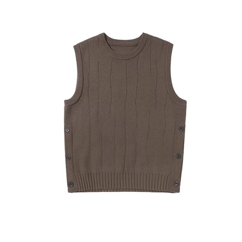Damen Modische Strickweste mit Knopfdetails Echoarchiv