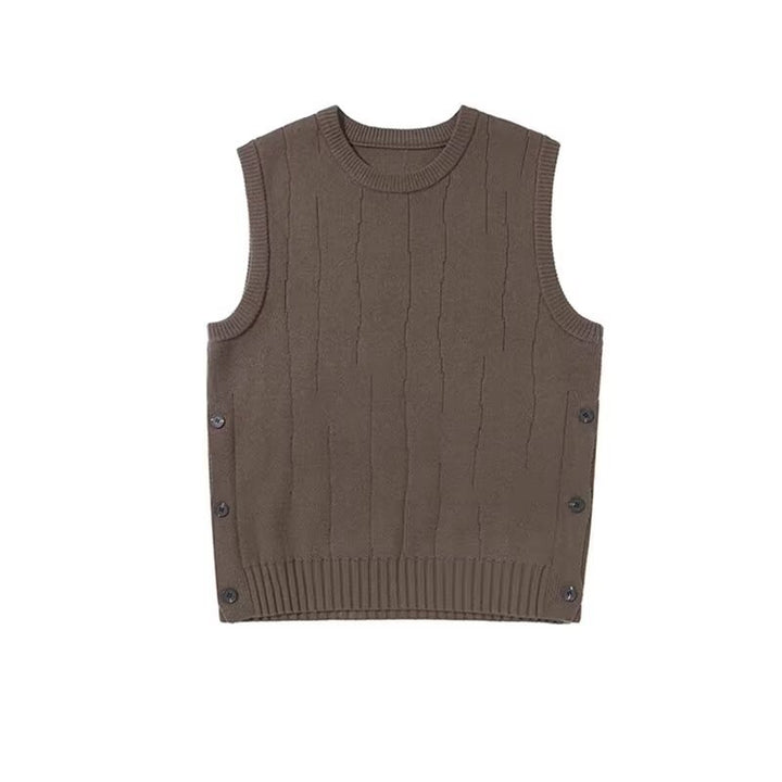 Damen Modische Strickweste mit Knopfdetails Echoarchiv