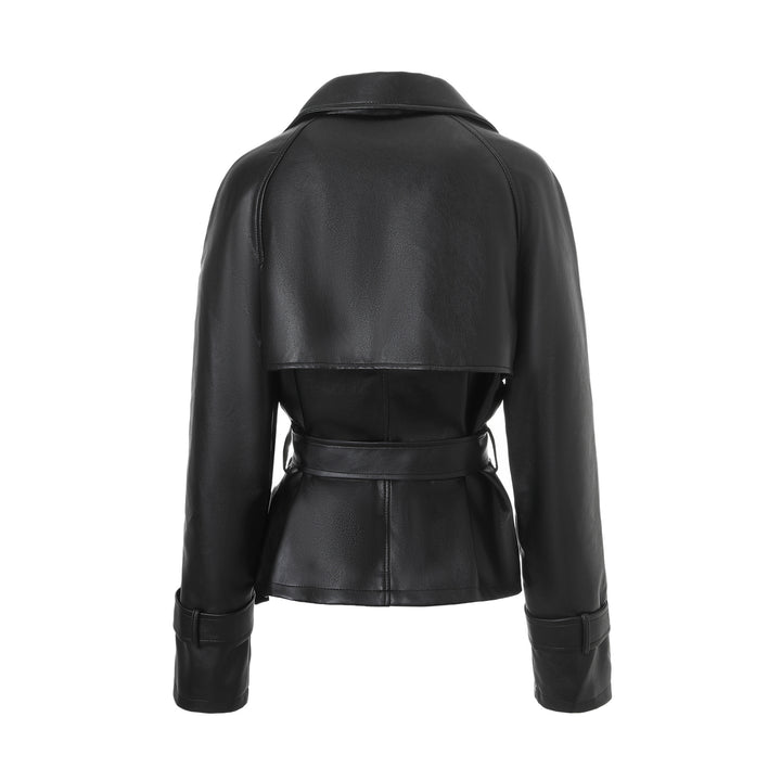 Damen Elegante Kunstlederjacke mit Gürtel Echo Archiv