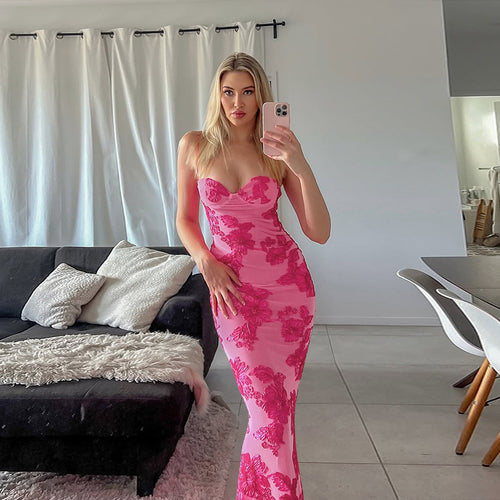 Damen Elegantes Longdress mit floralem Spitze-Design Echo Archiv