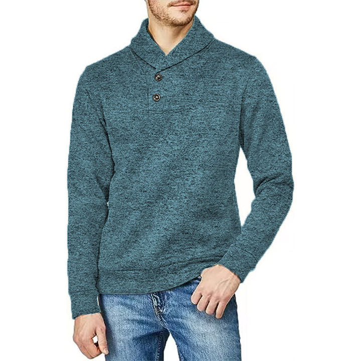 Herren Pullover mit Stehkragen und Knopfdetail Echoarchiv
