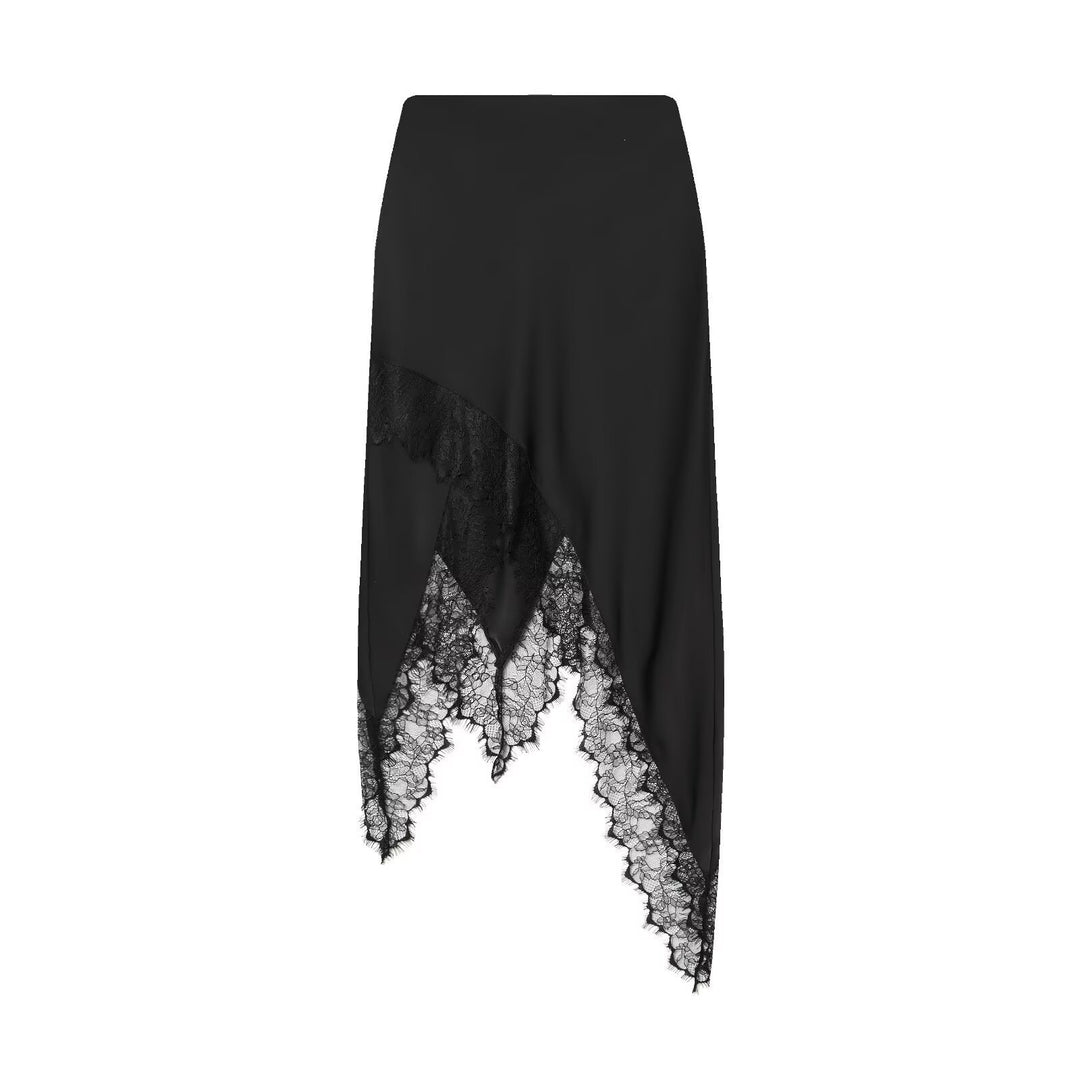 Damen Maxi-Rock mit asymmetrischer Spitzenbesatz und elegantem Saum Echo Archiv