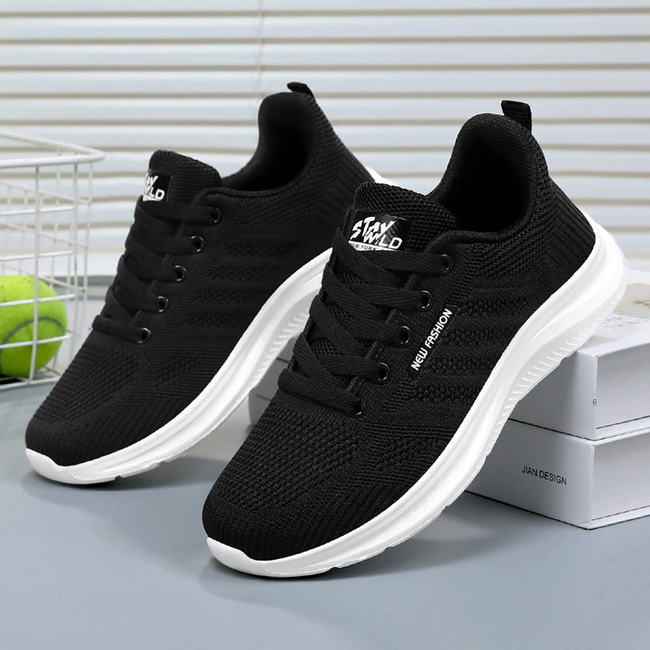 Damen nan gestrickter Schnür-Sneaker mit 3D-Strickobermaterial, verstärkter Zehenkappe und reaktiver EVA-Dämpfung Echo Archiv