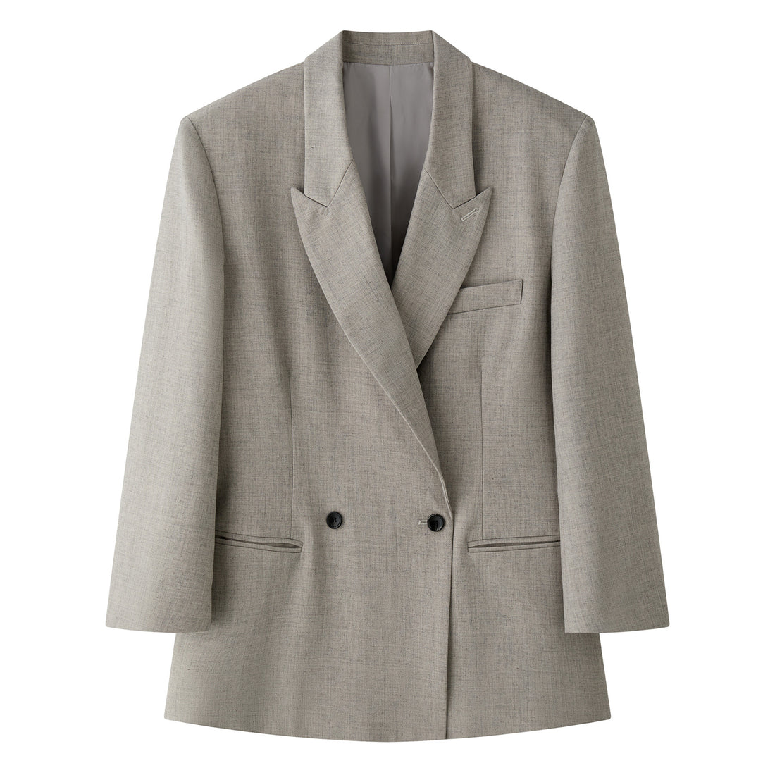 Damen Oversized zweireihiges Sakko mit strukturierter Schulter und langem Schnitt Echoarchiv