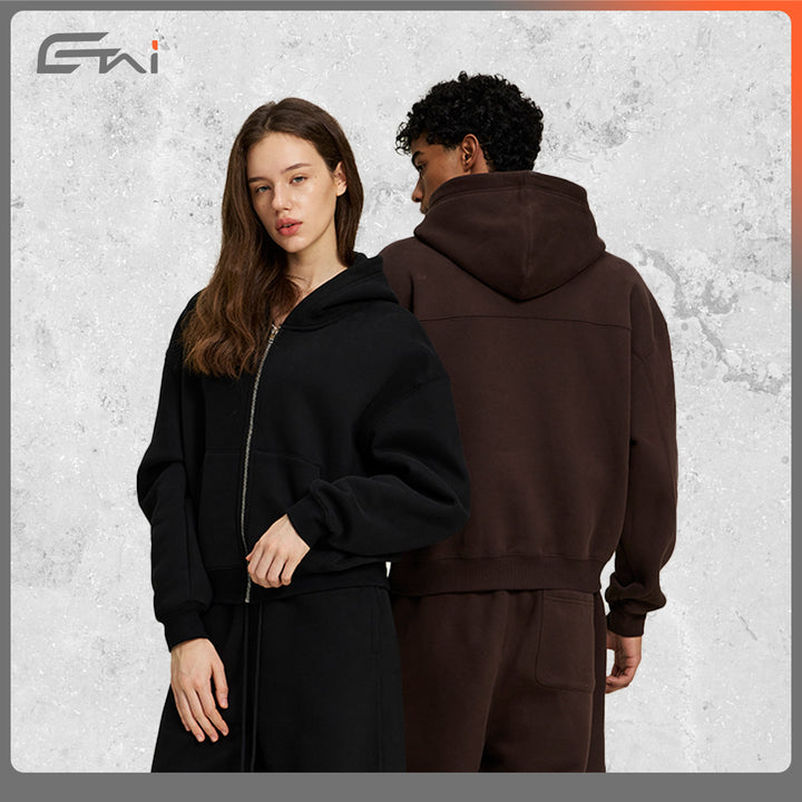 Damen Zweiteiliges Lounge-Set mit Cropped Kapuzen-Zipjacke und weiter hochgeschnittener Sweathose Echo Archiv