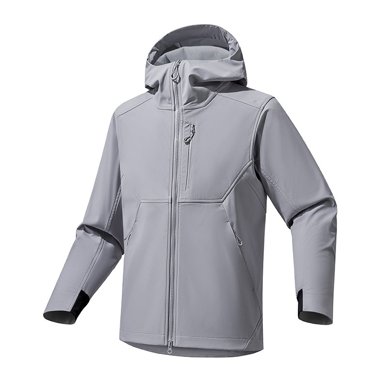 Herren Softshell‑Kapuzensweatjacke mit Stretch‑Windschutz, ergonomischem Schnitt und Brustreißverschluss Echo Archiv