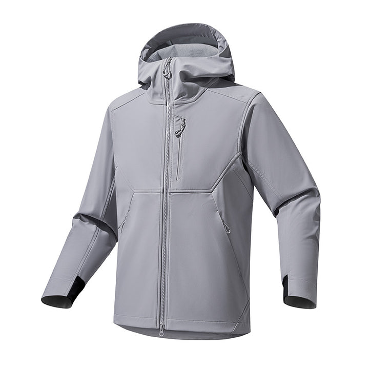 Herren Softshell‑Kapuzensweatjacke mit Stretch‑Windschutz, ergonomischem Schnitt und Brustreißverschluss Echo Archiv