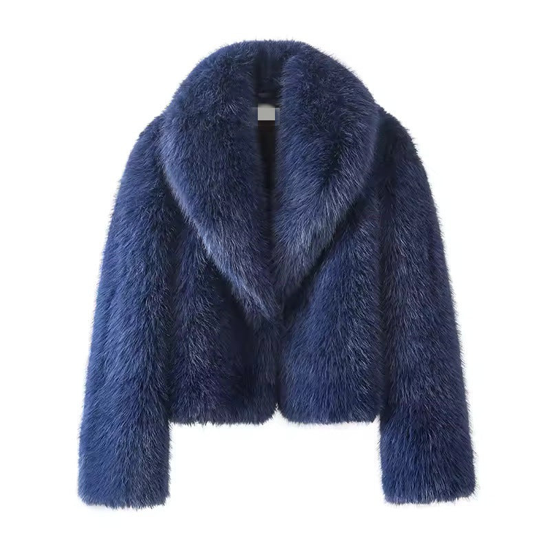 Damen Cropped Kunstpelz-Kurzjacke mit extravoluminösem Schalkragen Echo Archiv