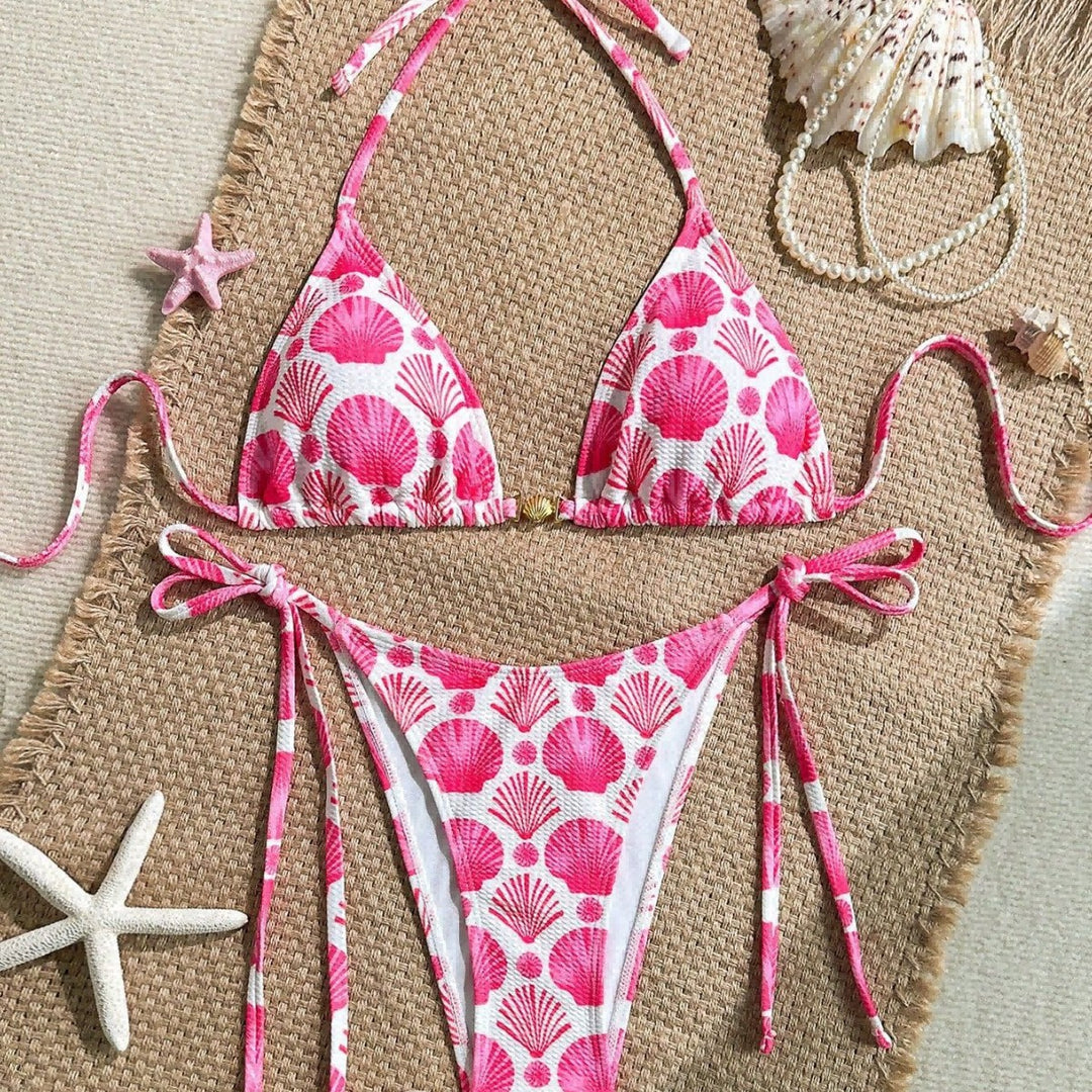 Damen Triangel-Bikini mit Muschel-Print und freundlichem Schnitt Echo Archiv