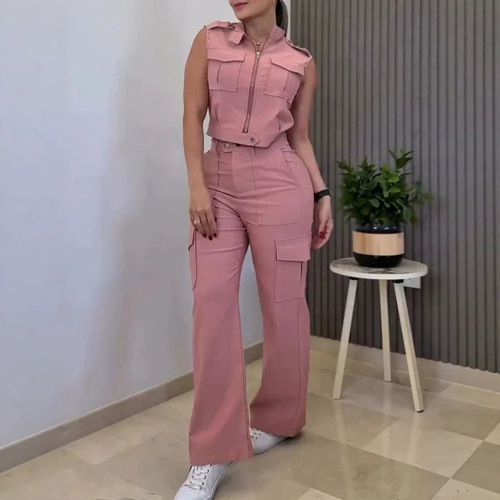 Damen Cargo-Jumpsuit mit kurzem Oberteil und praktischen Taschen Echo Archiv