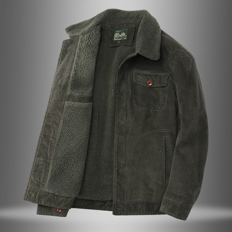 Herren Lässige Cordjacke mit Teddyfutter Echo Archiv 1787797447