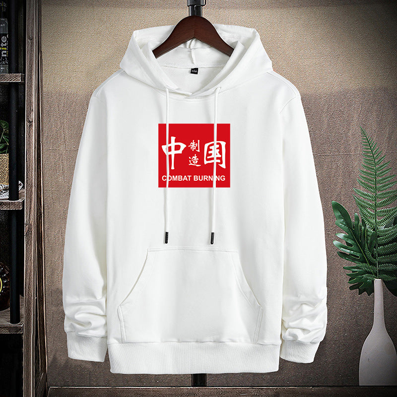 Herren lässiges Kapuzen‑Sweatshirt mit Kängurutasche und Statement‑Print – Cavarno