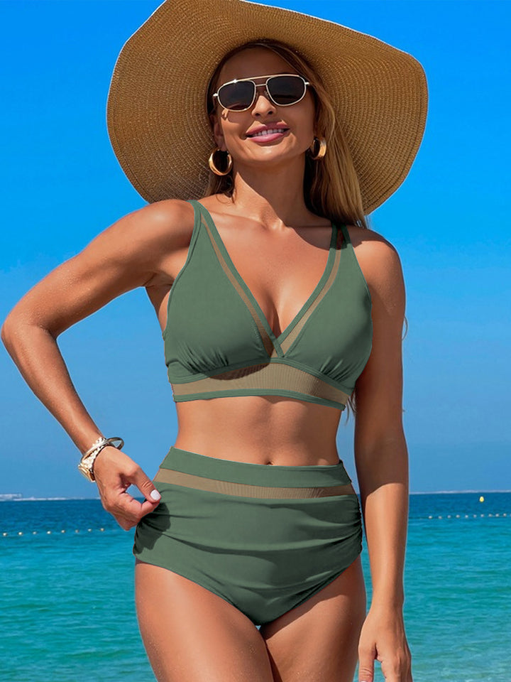 Damen Hochtaillierter Bikini mit vorgeformtem Oberteil Echo Archiv