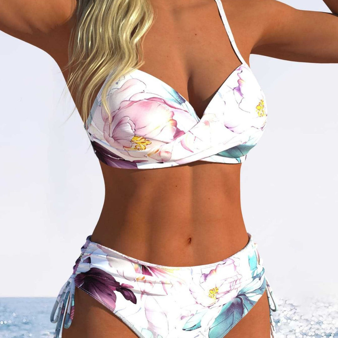 Damen Bikini-Set mit gepolstertem Oberteil und hohem Bund Echo Archiv