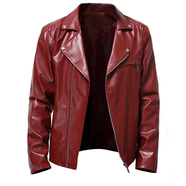 Herren Bikerjacke aus hochwertigem Kunstleder – Brevano
