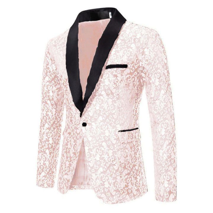 Herren Luxus Smoking-Blazer mit floralem Jacquard-Muster Echoarchiv