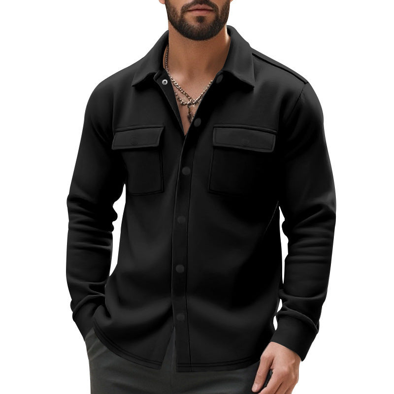 Herren nan gefütterte Hemdjacke mit Fleecefutter, aufgesetzten Brustklappen und Druckknopfleiste Echo Archiv
