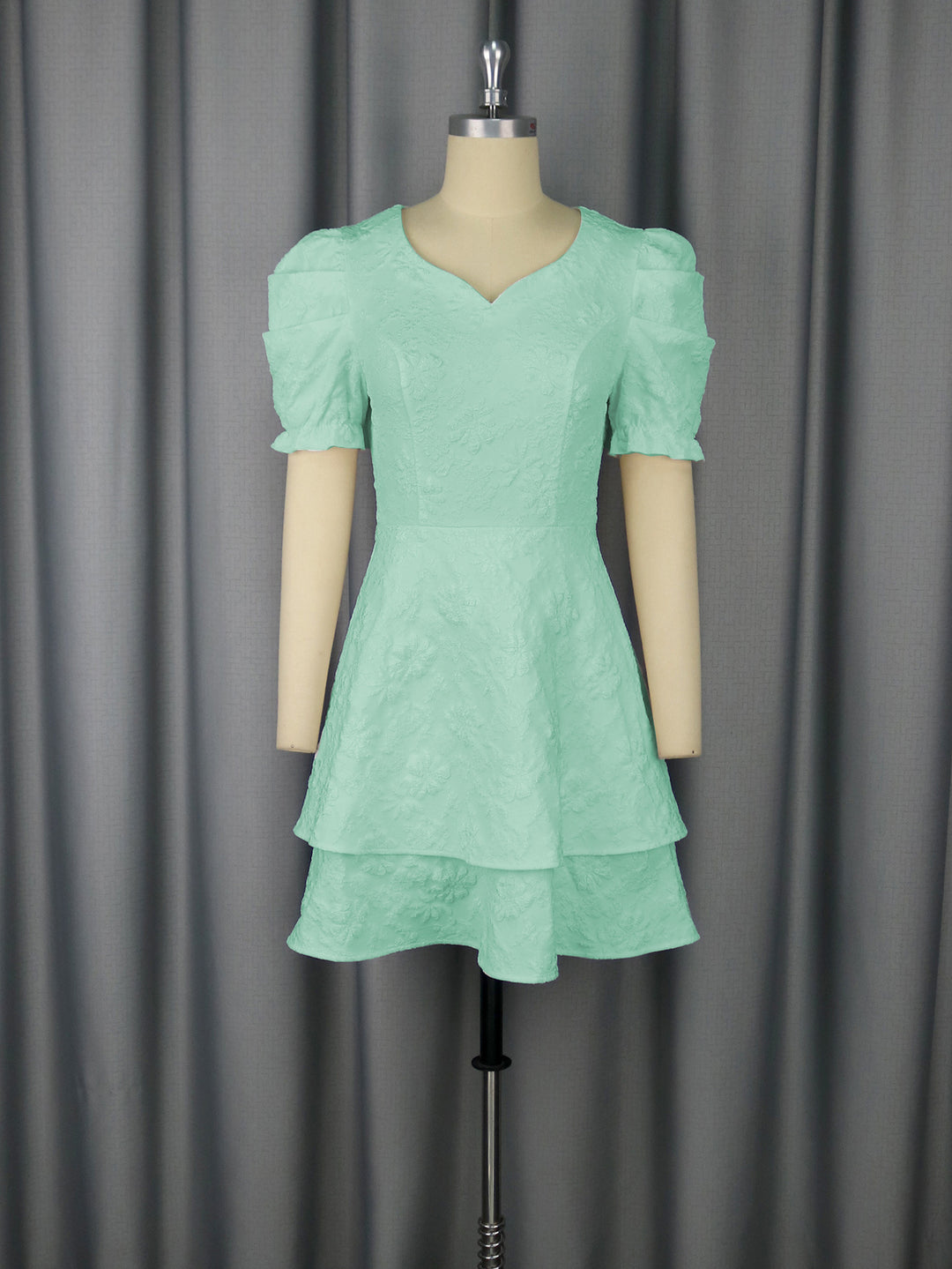 Damen romantisches Kurzarmkleid mit gestuftem Rock Echo Archiv