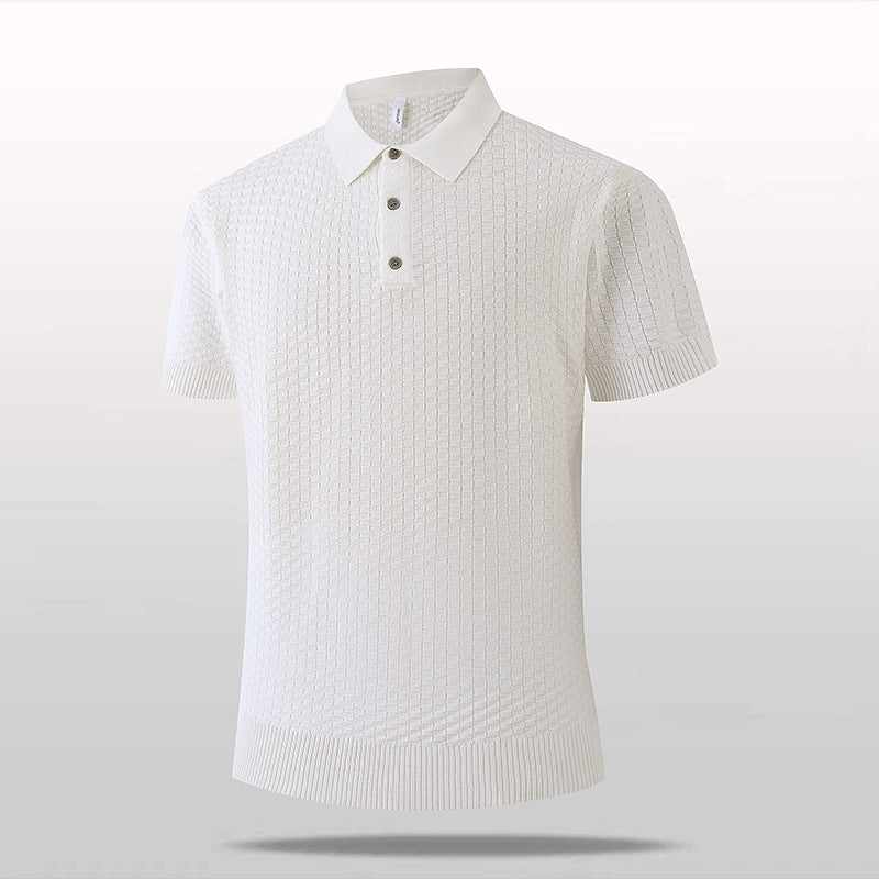 Herren Kurzarm-Polohemd mit strukturierter Oberfläche Echo Archiv