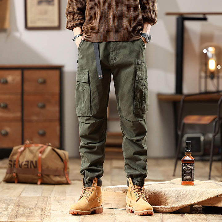 Herren Utility-Cargo-Hose mit verstellbarem Gürtelbund, Mehrfachtaschen und elastischem Saum Echo Archiv