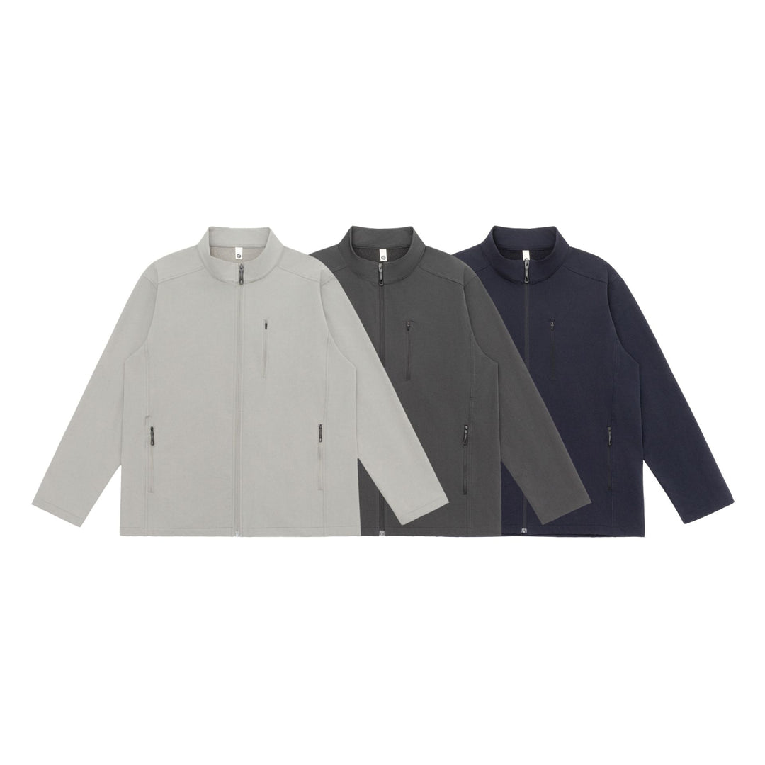 Unisex Leichte Softshell Jacke mit Stehkragen und Reißverschlusstaschen Echoarchiv